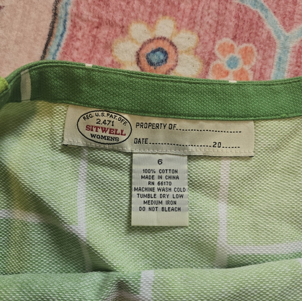 Sitwell Green Tennis Court Print Wrap Skirt Size 6 - Picture 5 of 5